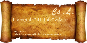 Csongrádi Lázár névjegykártya